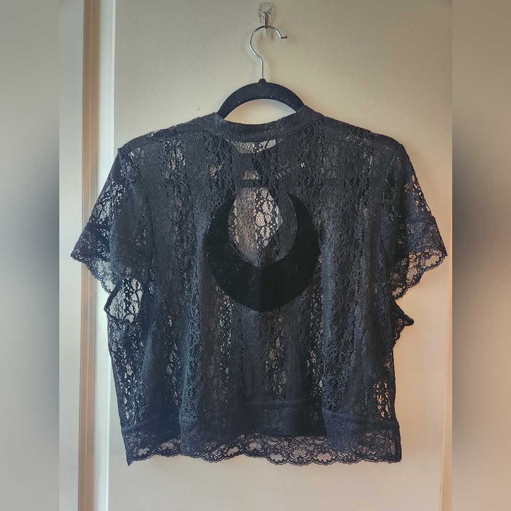 Killstar mesh top, 3X, Black